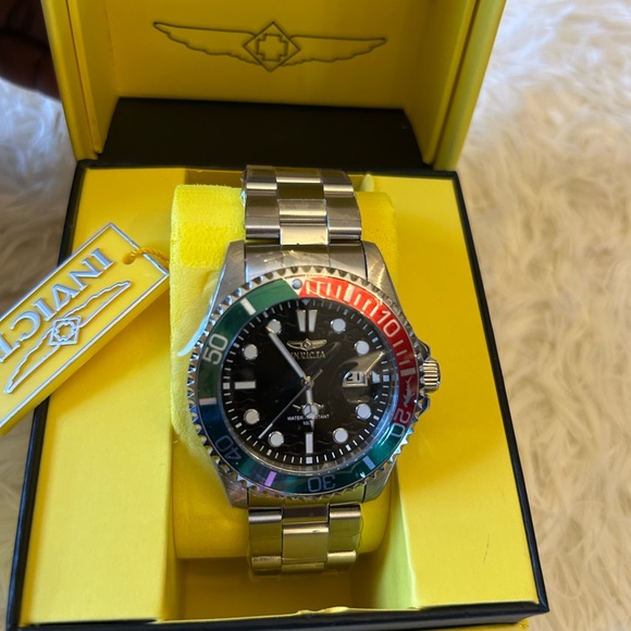 Invicta Silver Watch with Red and Green Accents - Picture 2 of 13